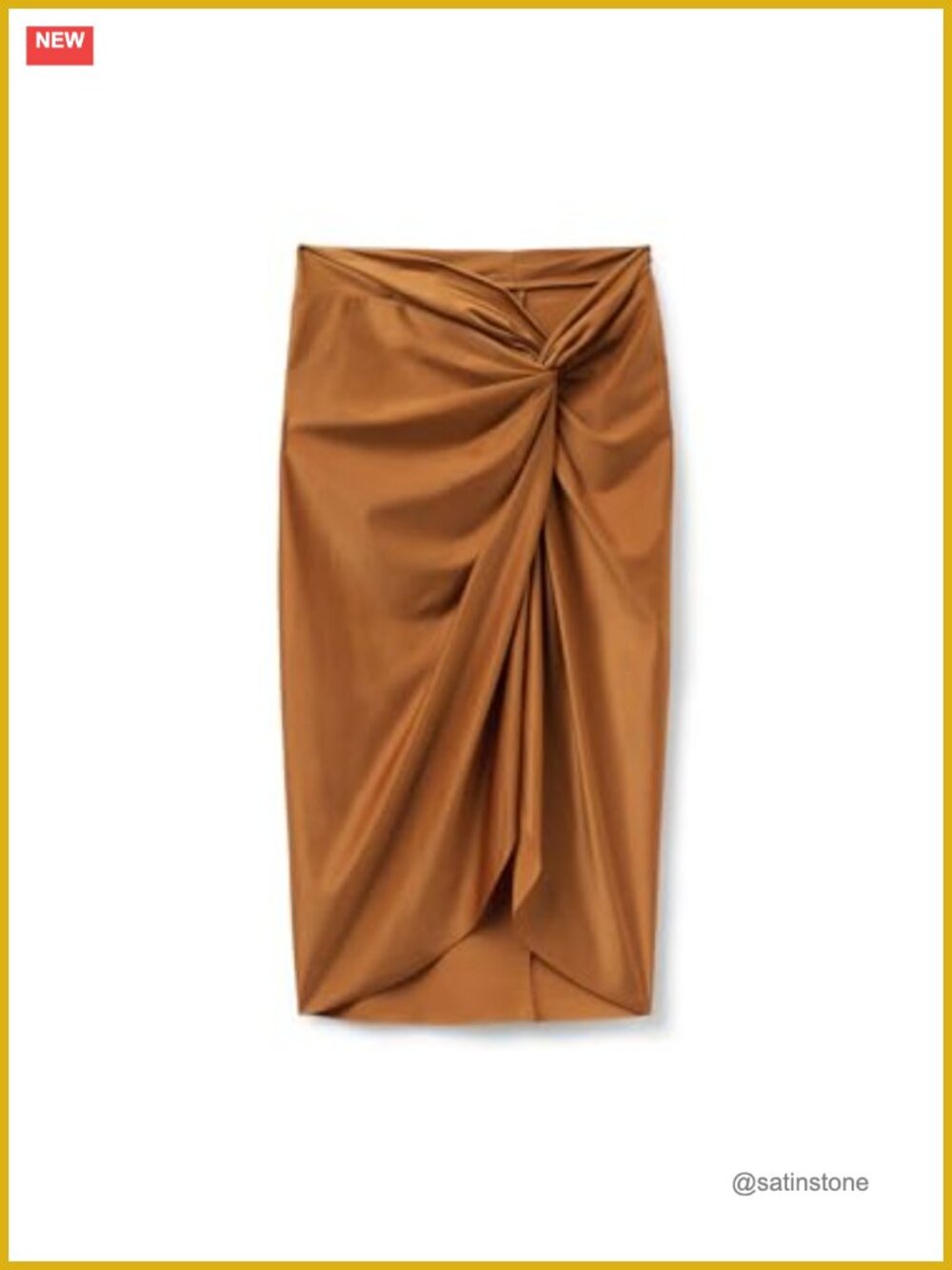 Silky Shiny Pareo Skirt with Side Knot, Draped, Lightweight